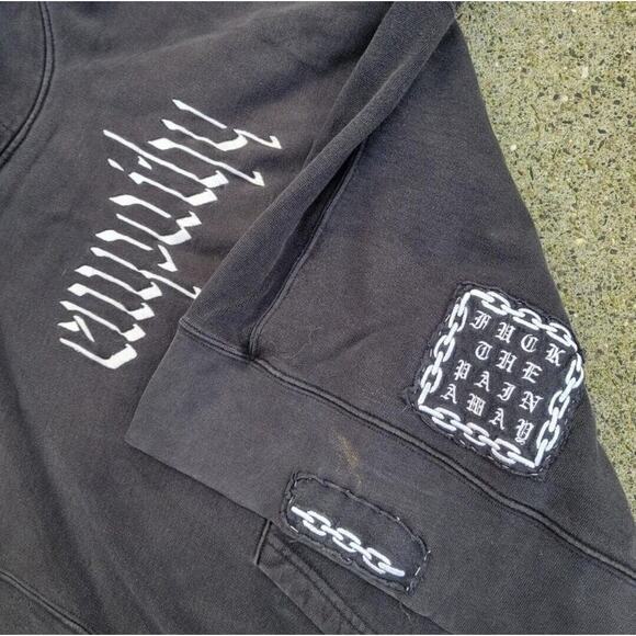 Y2k Resort Corps Empathy Barbed Wire Patch Heavyweight Hoodie Sweatshirt Med - Picture 2 of 5